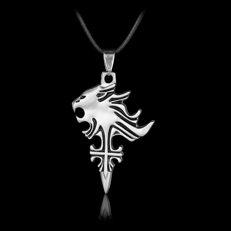 Vintage FF8 Final Fantasy VIII Necklace Sleeping Lion Heart