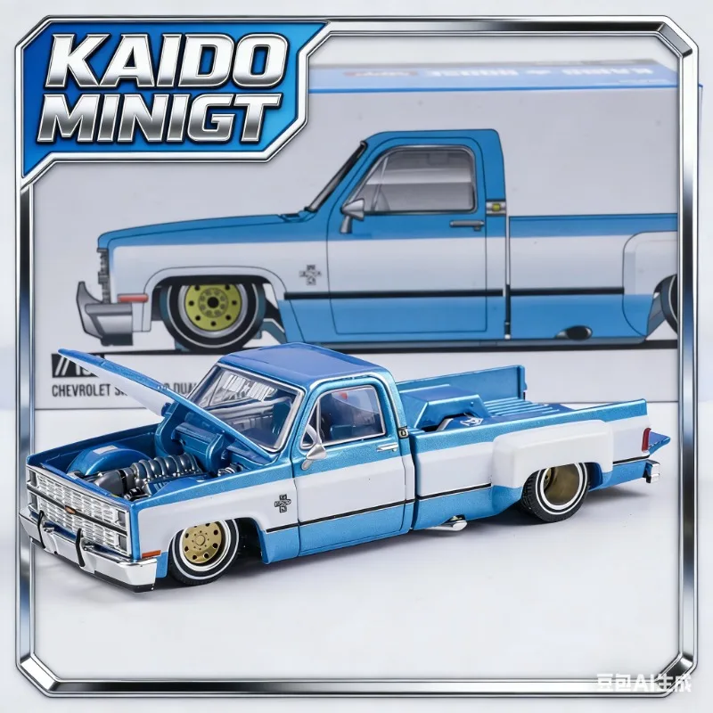 

KAIDO 1:64 Chevrolet Silverado Dually Vintage Spec V1 Alloy Cast Automobile Model, Static High-End Decorative Piece, Boys' Toy