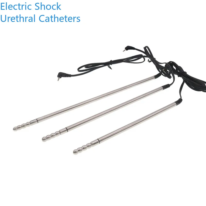 Enchufe de Metal para pene, juguete sexual de estimulación eléctrica, productos sexuales, dispositivo de terapia de Electro Shock, Ojo de caballo, catéter uretral, sonido