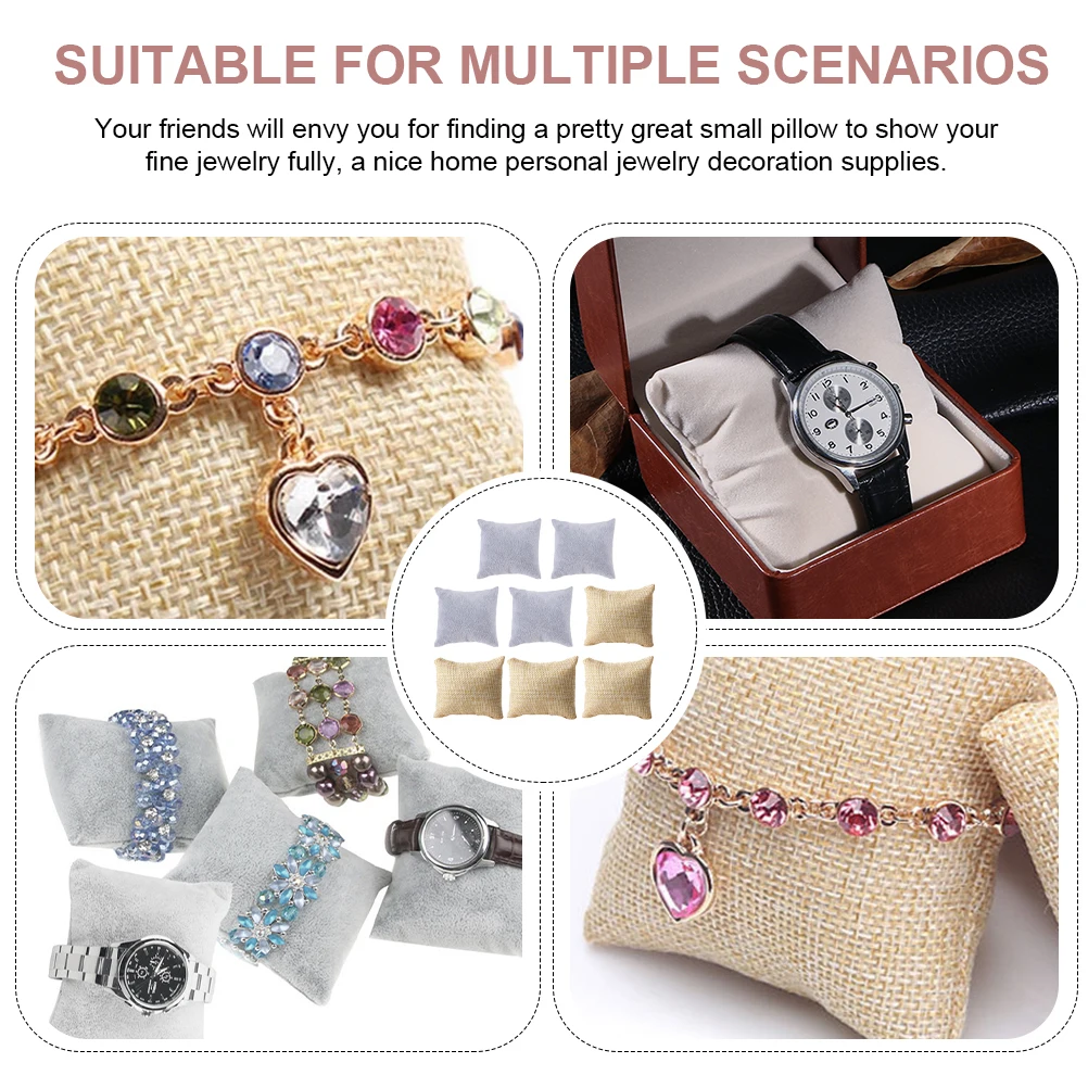 

8 Pcs Jewelry Display Pillow Watch Cushion Bracelet Bangle Holder Prevent Scratches High Grade Material Practical Accessory