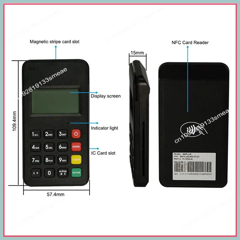 N94R BT Mpos Chip Card Reader With USB Type-C For MSR MSR/IC Contact/RFID Machine M6 PLUS