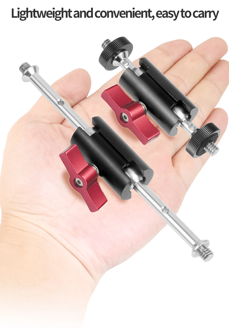360-Stativ-Adapter für Magic Arm, Dual-Kugelkopf, 1/4 Zoll Schraube, Gelenkanschluss für Kamerakäfig, Monitorständer, LED-Lichthalter – Detail 12