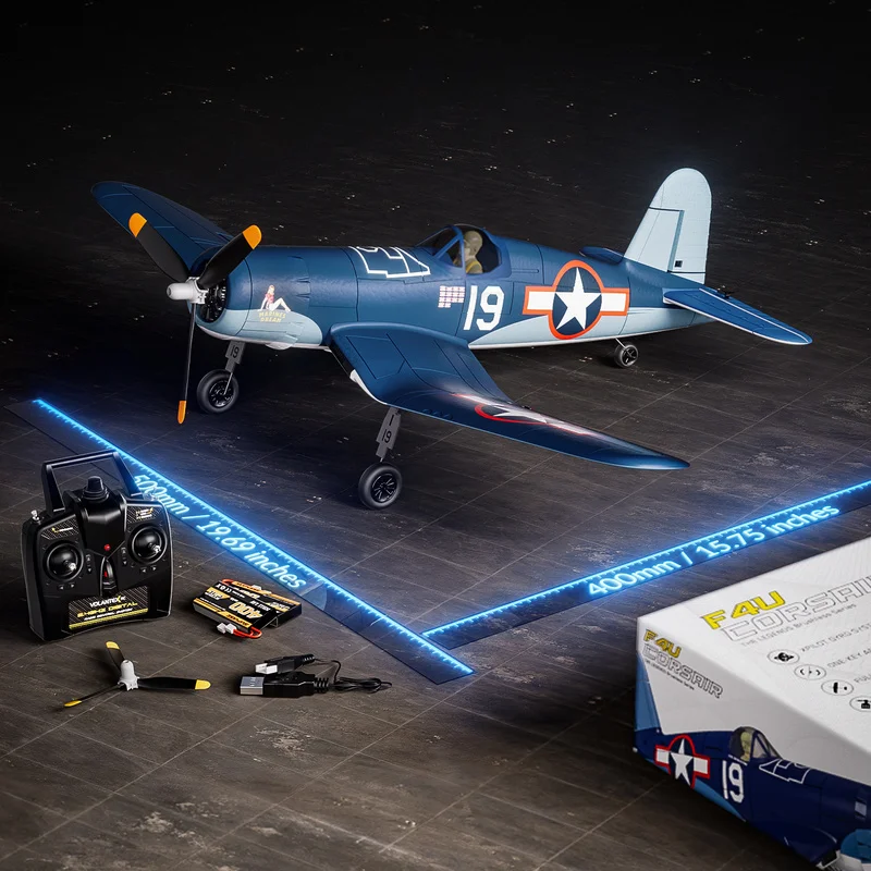 Simulatie van Orlans borstelloze motor WWII Model F4U Pirate Fighter Vaste vleugel Vierweg RC op afstand bestuurbare vliegtuigen