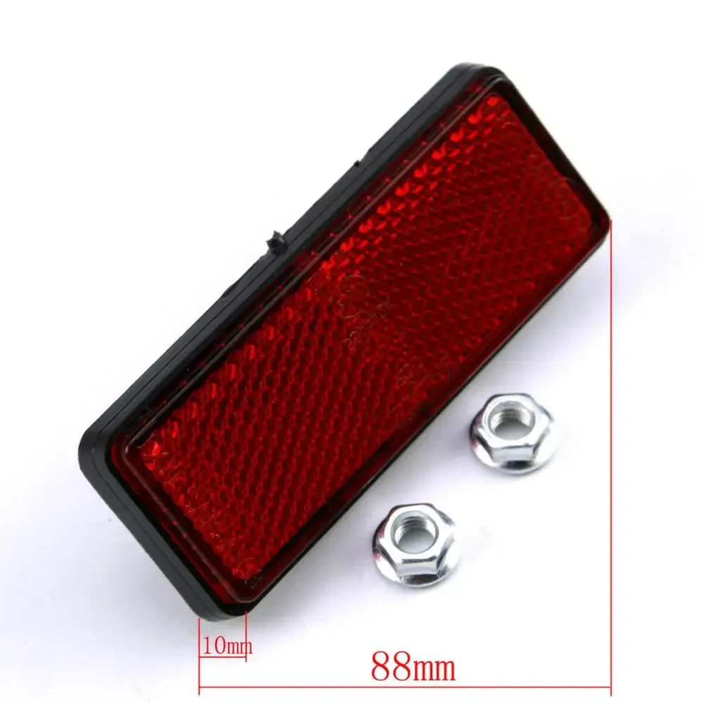 2PCS Red Rectangle Brake Reflector Caution Warning Plate for bicycle bike car scooter