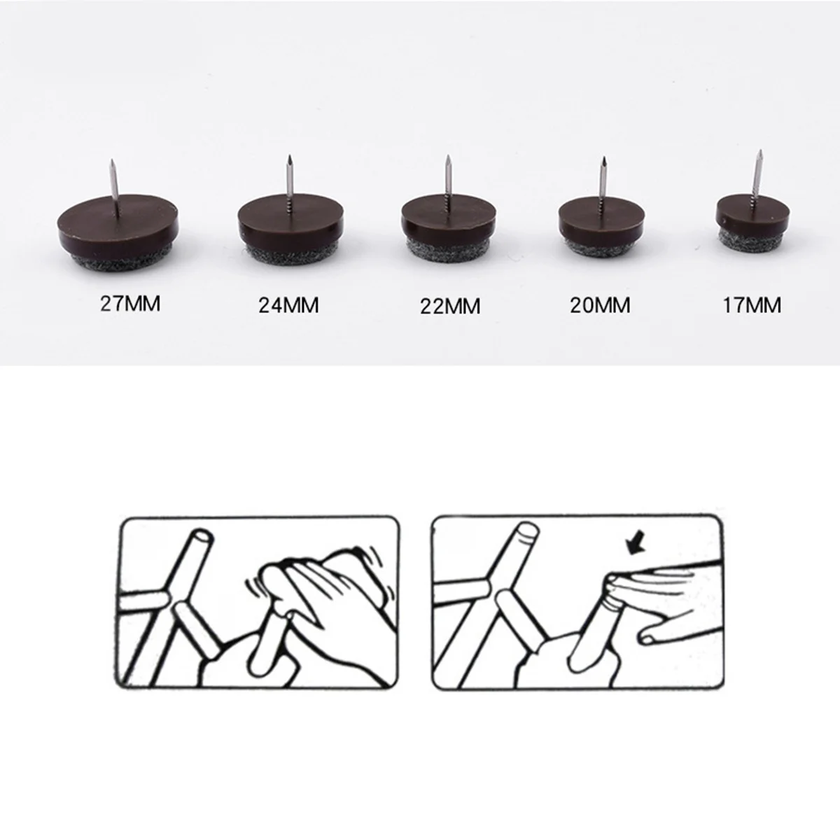 32 almofadas antiderrapantes para móveis, tapetes protetores de piso duráveis, resistentes ao desgaste, design espesso para mesas, cadeiras, armários, marrom