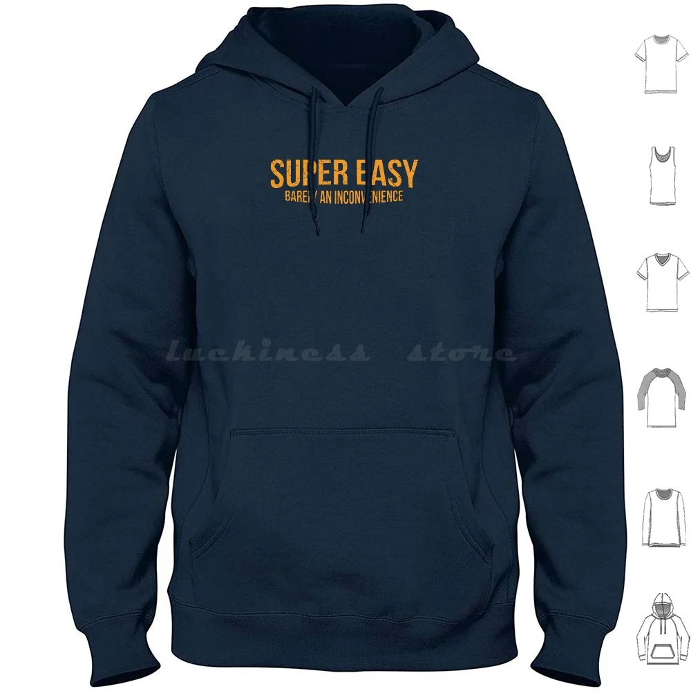 Super Easy Barely An Inconvenience-Yellow Hoodie cotton Long Sleeve Super Easy Barely An Inconvenience Ryan George Screen