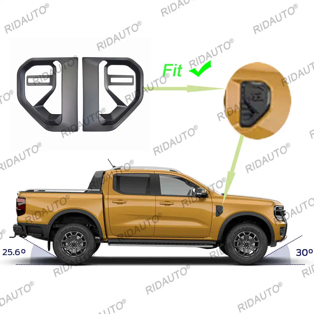 Matte Black Side Vent Cover Accessories Sticker Decoration Decorative For FORD RANGER 2022 Parts XL XL+ XLS XLT SPORT WILDTRAK