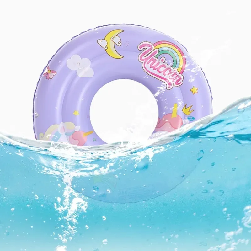 Children Inflatable Toy Cartoon Animals Print Swimming Ring Pvc Double Layer Inflatable Floating Circle Summer Water Toy for Kid