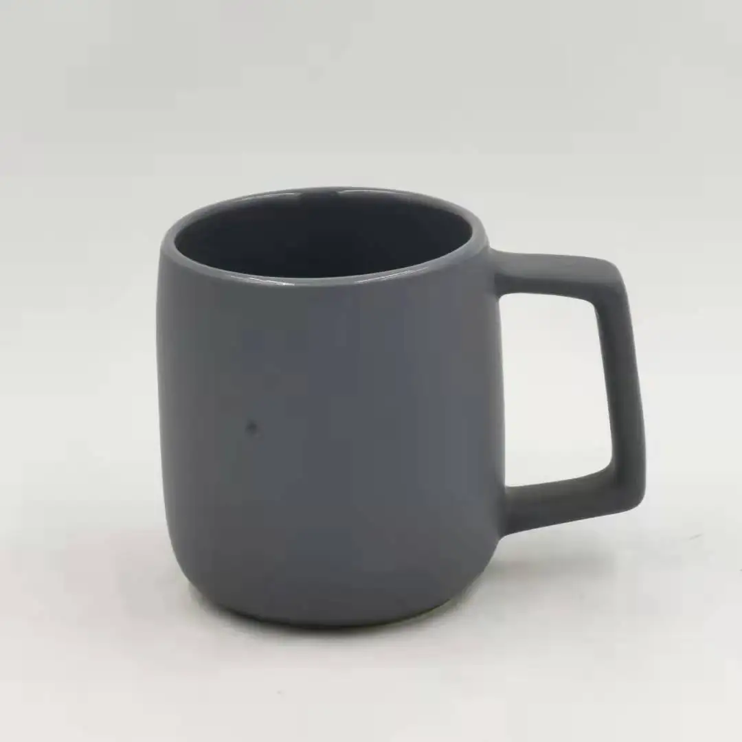 Matte Inner And Outer Dual Color Square Handle Ceramic Cup Multi Large Capacity Mug Water
