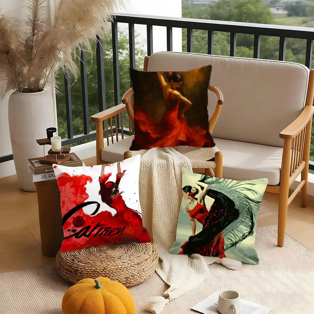 Flamenco Cushion Cover Anti-Dust Mite Short Plush Pillowcase - Invisible Zipper Silky Soft Sofa Cushion Cover