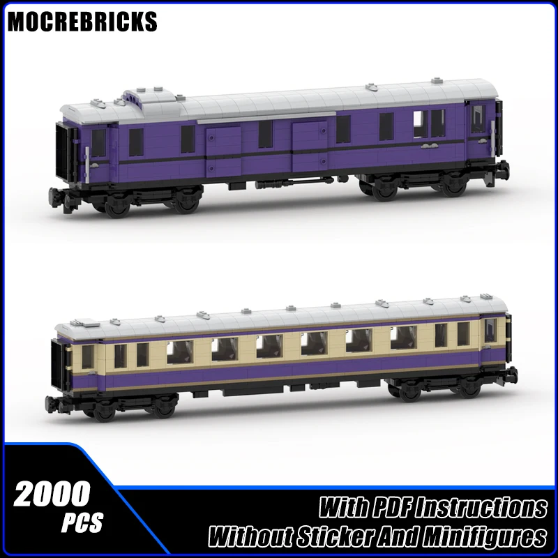 

City Passenger Freight Cars Model Historical Rheingold Railway Trains Carriage MOC Technology Building Blocks Toys Kid's Gifts