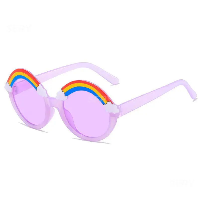 1~4PCS Sunglasses Anti-ultraviolet Round Rainbow Glasses Oculos De Sol Feminino Children Sunshade Sunglasses Creative Pc New