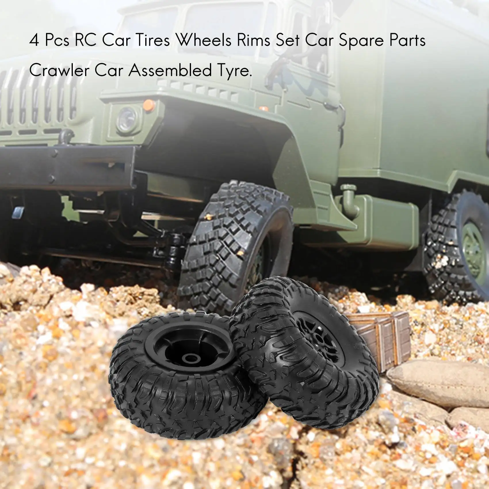 ABUM-4 Pcs RC Car Tires Wheels Rims Set For MN D90 D91 RC Car Spare Parts Crawler Car Assembled Tyre For Truck Parts & Accessori