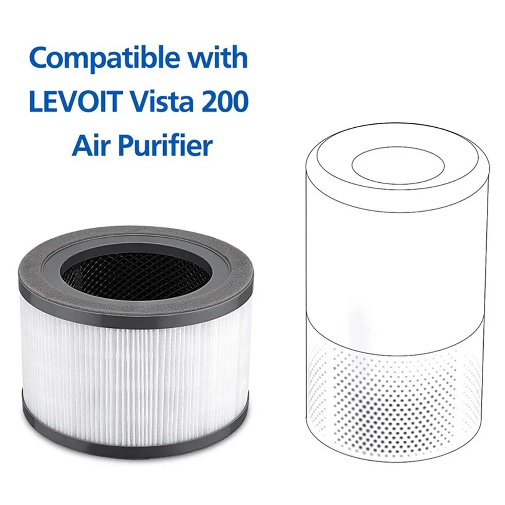 High Quality LEVOIT Vista 200 Air Purifier Replacement Filter, H13 True HEPA Filter, Activated Carbon Filter, Vista200-RF Part