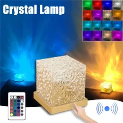 Crown Dynamic Rotating Water Ripple Projector 3/16 Colors Night Light Flame Crystal Lamp Ocean Northern Projector Ripple Light