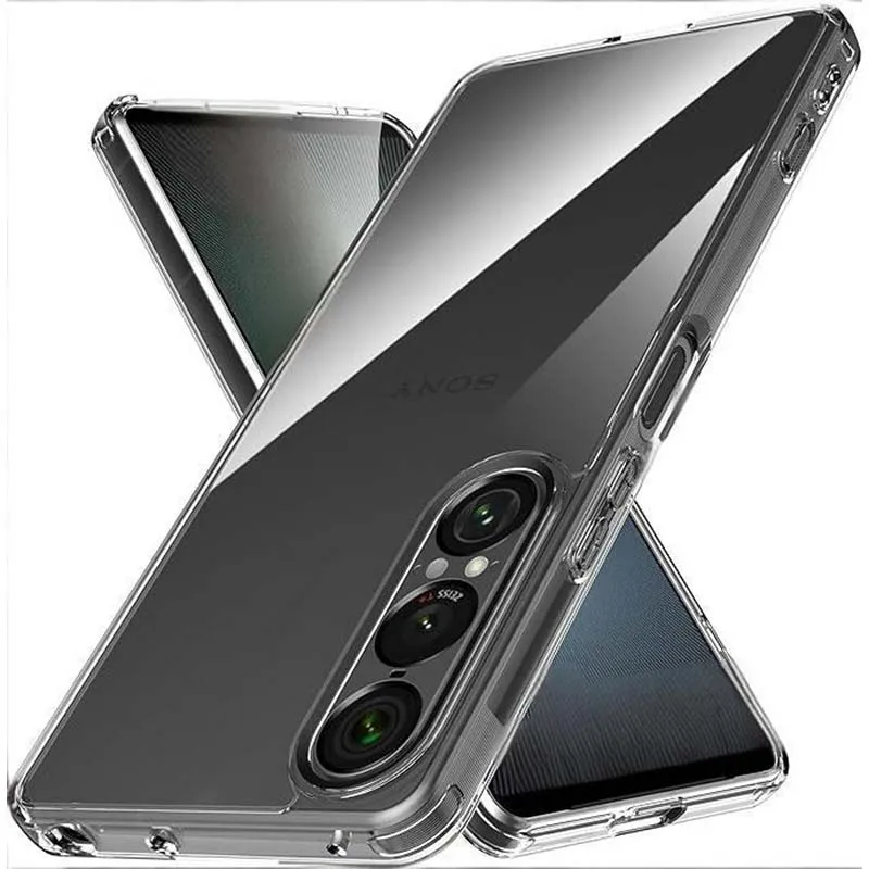 Custodia In TPU Morbida Per Sony Xperia Z1 Compact - Cover Antiurto Sottile Trasparente (Nero)