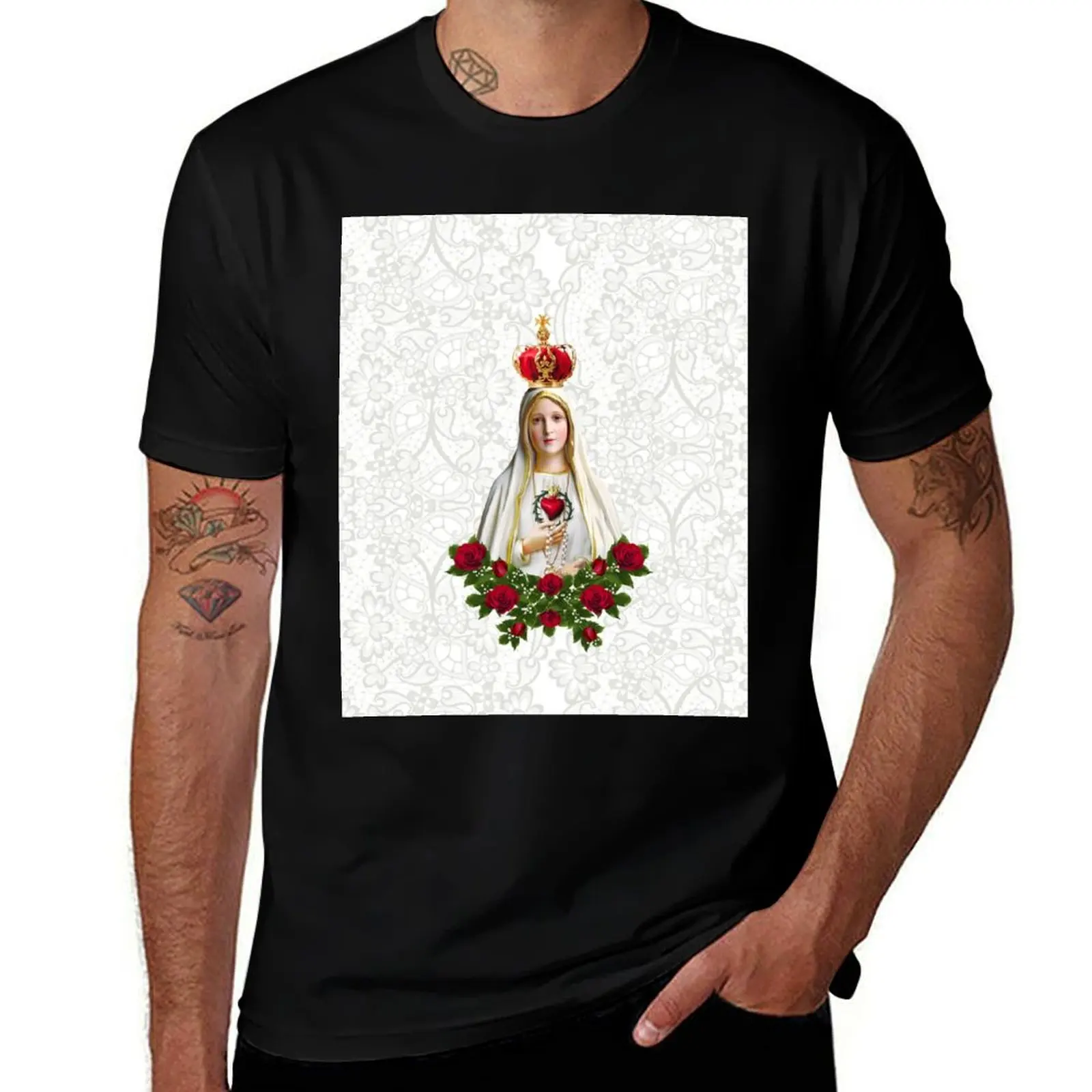 

Our Lady of Fatima T-Shirt Stylish Graphic Short Sleeve Top