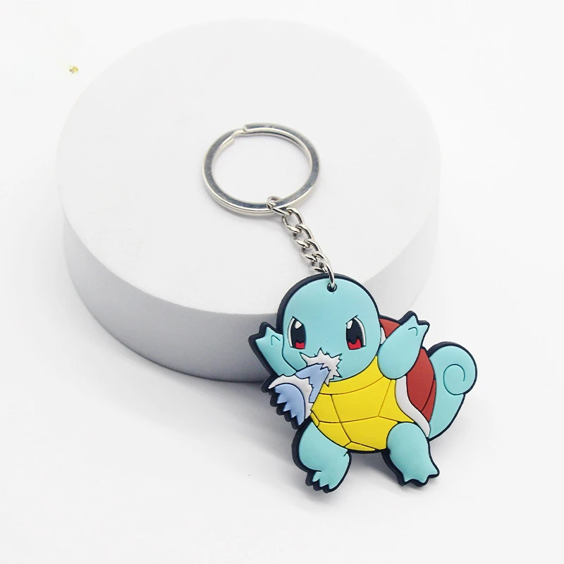 Pokemon Anime Marowak Abra Gengar Ponyta Porygon Alloy Silicone Keychain Accessories Pendant Bag Key Ring Pendant Birthday Gifts