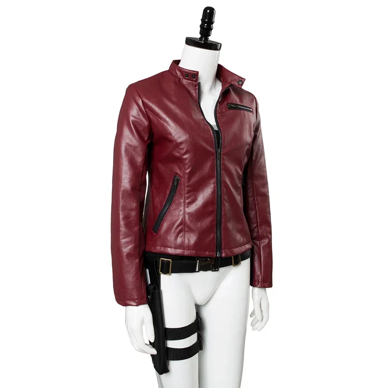 Biohazard Resident 2 Remake Claire Redfield Evil Cosplay Fantasia Costume Jacket Coat Belt Adult Women Halloween Carnival Suit