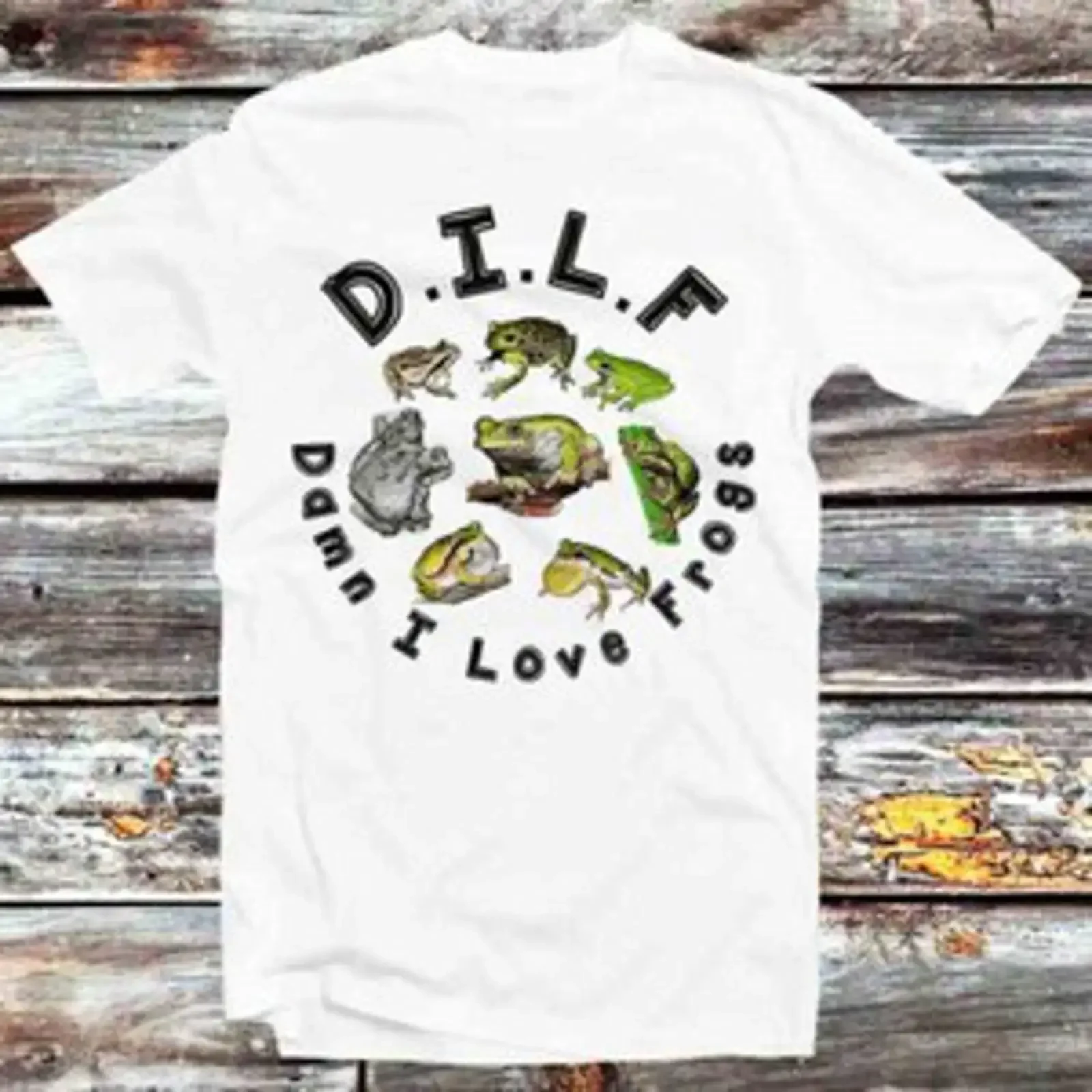 Froschliebhaber DILF Mann ich liebe Frösche T Shirt B960 vintage Washed Slightly Versatile Comfortable Casual Soft Unisex