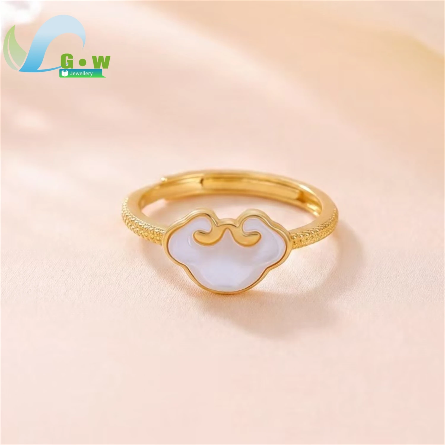New Chinese Style Ring Women Light Luxury Fashion Minimalist Elegant Open Adjustable Band Finger Jewelry Charm Gift For Her