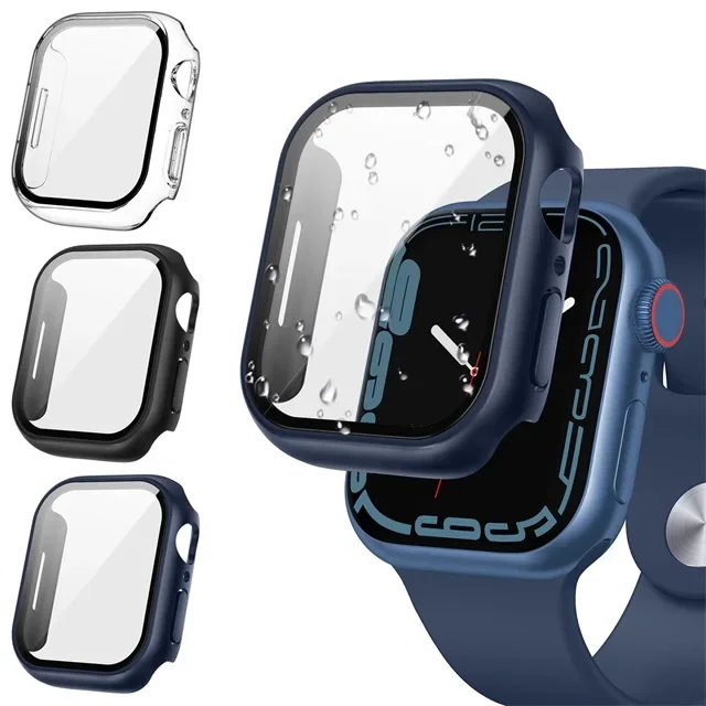 3er-Pack gehärtete Glasabdeckung für Apple Watch Displayschutzfolie 9 8 7 6 5 4 3 SE 40 mm 41 mm 46 mm 45 mm 10 42 mm 38 mm Zubehör
