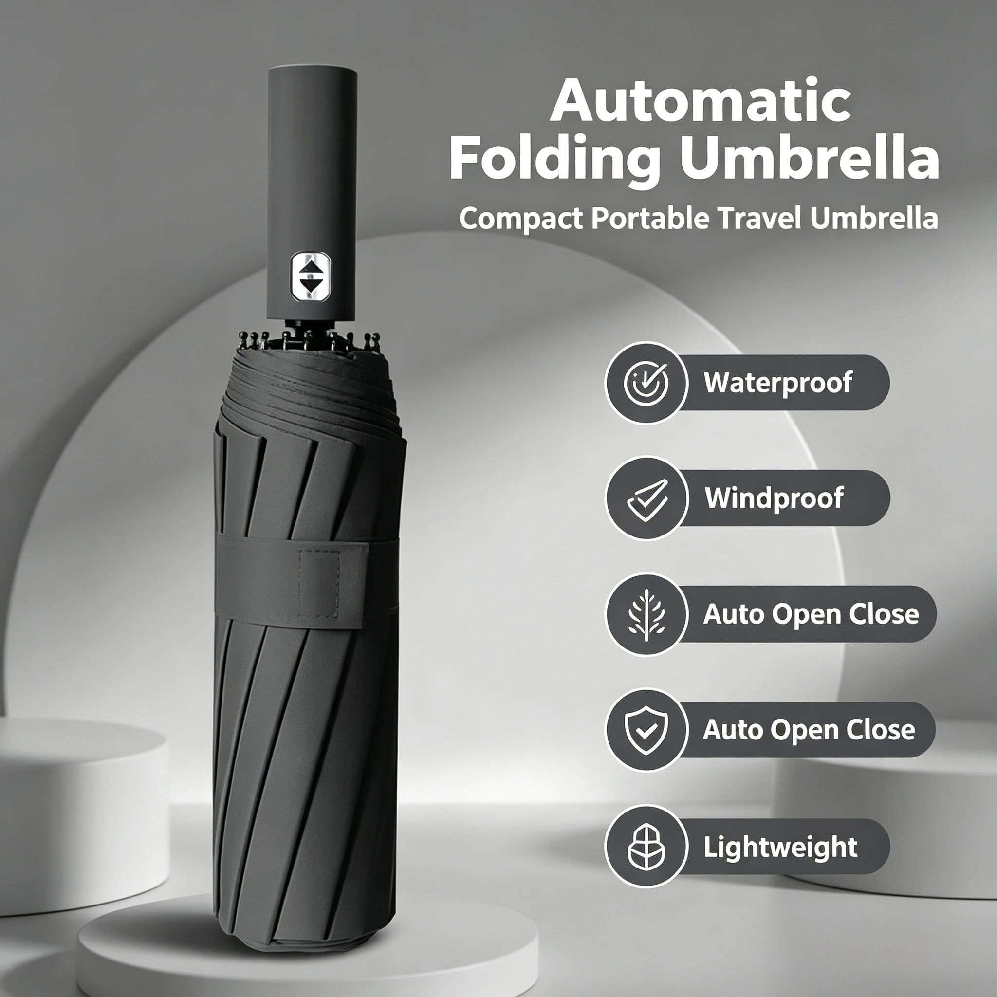 Oversize 106cm 24 Bones Auto Open Close Folding Umbrella UV Protection Sun Shade Windproof Rain Umbrella For Outdoor Beach