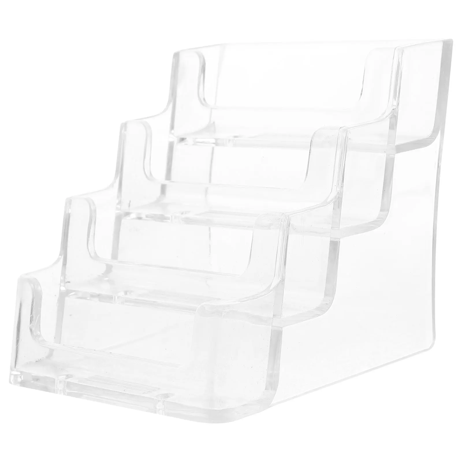 

Stylish Multi Level Business Card Holder Clear Acrylic Desktop Organizer for ID Cards Gift Cards Name Tags Display