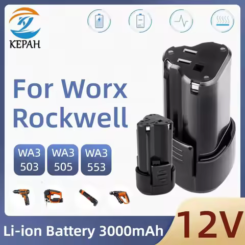 Powtree 12V 3.0mAh For Worx RW9300 Li-ion Rechargeable Battery For Worx WA3505 WA3553 RK2515K2 Cordless Tool Power Battery