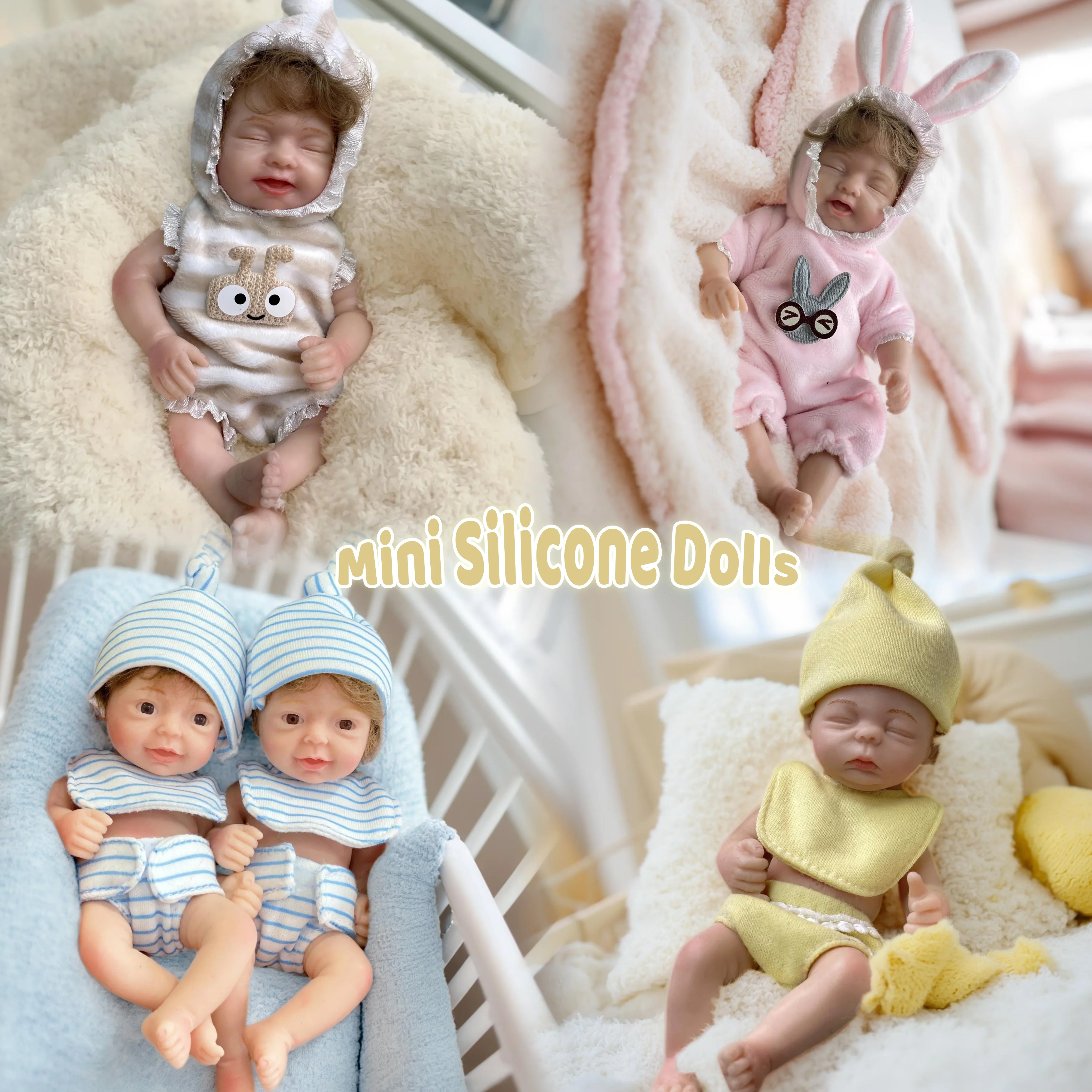 

6-дюймовые моющиеся однотонные силиконовые куклы Bebe Reborn для девочек и мальчиков с укорененными волосами, мягкие на ощупь, реалистичные реалистичные куклы Bebe для новорожденных