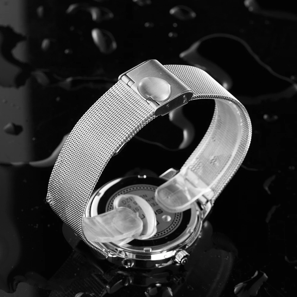 SKONE ระดับไฮเอนด์ประดับเพชรแฟชั่นเพชรเวอร์ชั่นเกาหลีสแตนเลสอารมณ์พร้อมนาฬิกาผู้หญิงควอทซ์