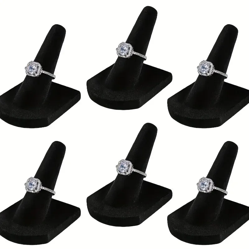 

Черная флокированная подставка для колец, смоляная подставка для колец, подставка для ювелирных аксессуаров, подставка для ювелирных изделий, стойка для хранения ювелирных изделий
