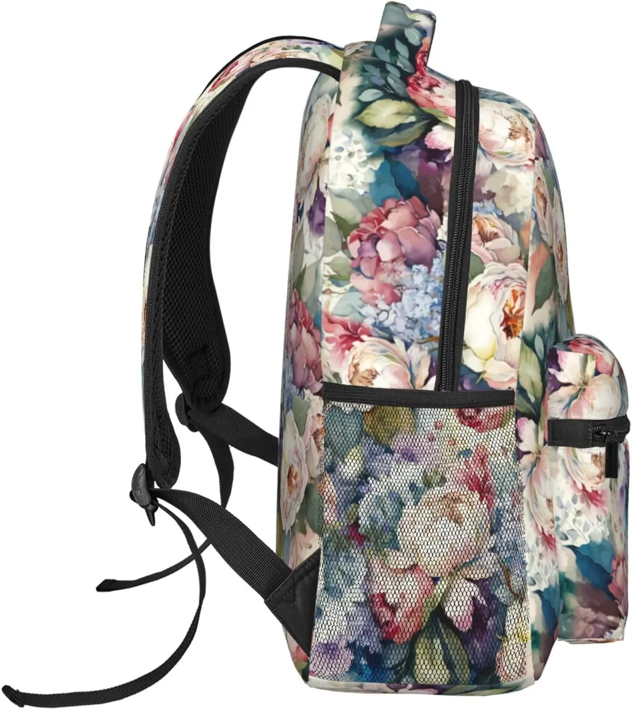 Colorful Abstract Flowers Bouquet Lightweight Laptop Backpack for Women Men College Bookbag Casual Daypack Travel Bag