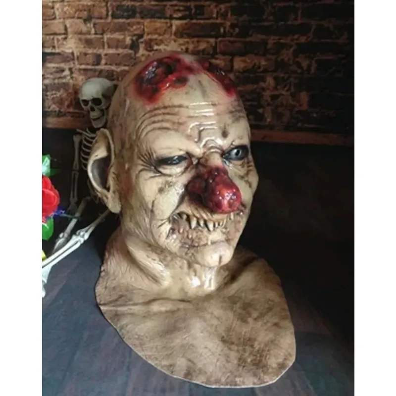 할로윈 고블린 큰 코 공포 라텍스 마스크, 소름 끼치는 코스튬 파티 코스프레 소품, 무서운 광대 마스크, 큰 코 악마 헤드 기어