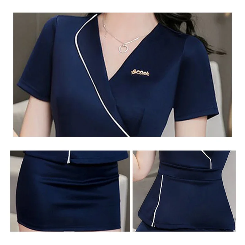 Beauty Salon Dresses Beautician Work Clothes for Women Spa Masseuse Overalls Nail Technician Esthetic Uniforms Short Skirt Suit