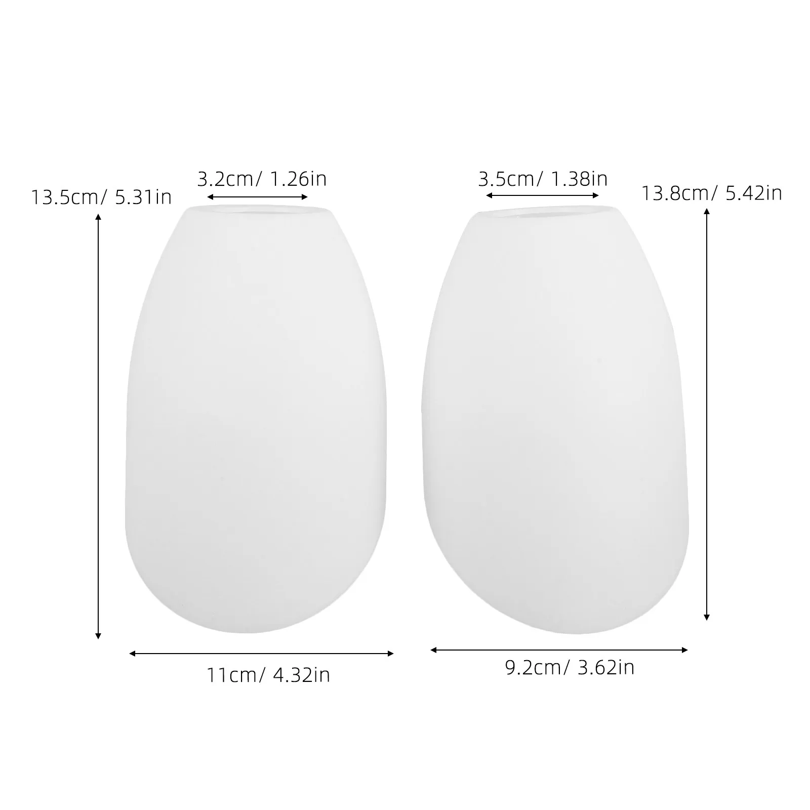 4Pcs Horseshoe Lamp Shades White Inclined Design 32Mm 35Mm Hole Diameter Replacement Lampshades for Floor Lamp Table Desk Light