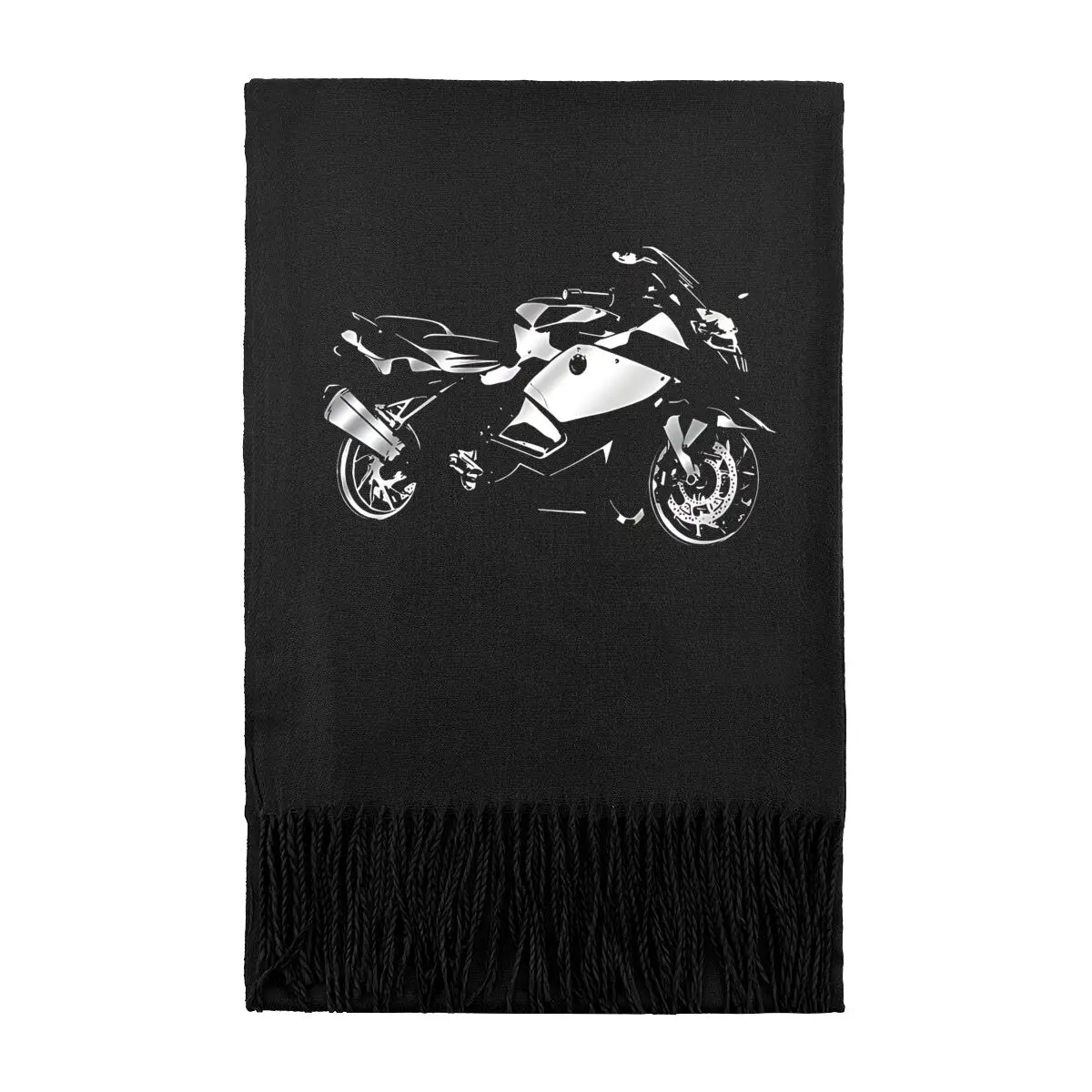 

Мотоциклетный силуэт Байкер Арт Модный зимний шарф женский осенне-зимний все новый