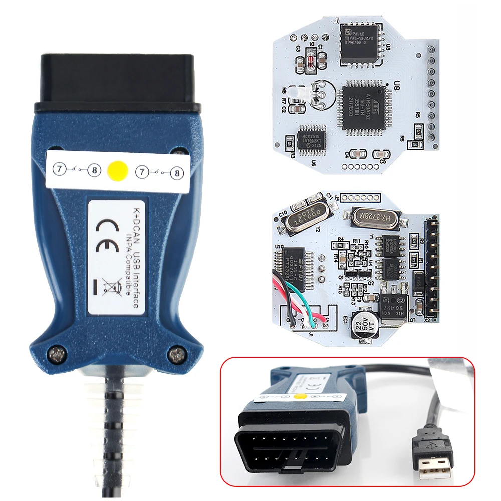 With Switch for BMW E Chassis E46 E60 E87 MINI R50 INPA Cable OBD2 Scanner K+CAN Car Diagnostic Tools FTDI FT232 Chip