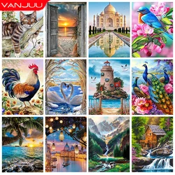 Pappagallo fai da te Kit pittura diamante 5D paesaggio diamante mosaico uccello punto croce intarsiato a mano strass ricamo decorazioni per la casa