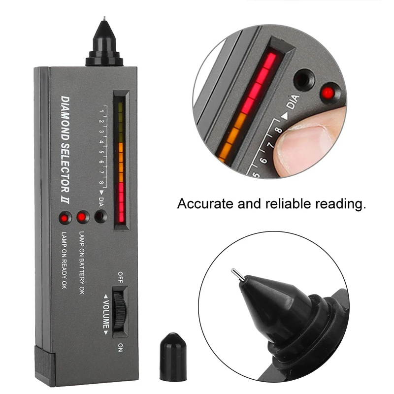 Professional High Accuracy Diamond Tester 2 Moissanite Gemstone Gem Selector Jewelry Watcher Tool LED Diamond Indicator Test Pen