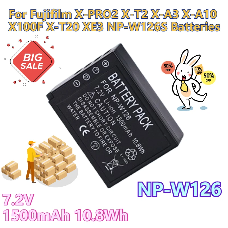 

7.2V 1500mAh Camera Batteries for Fujifilm X-PRO2 X-T2 X-A3 X-A10 X100F X-T20 XE3 NP-W126S Batteries
