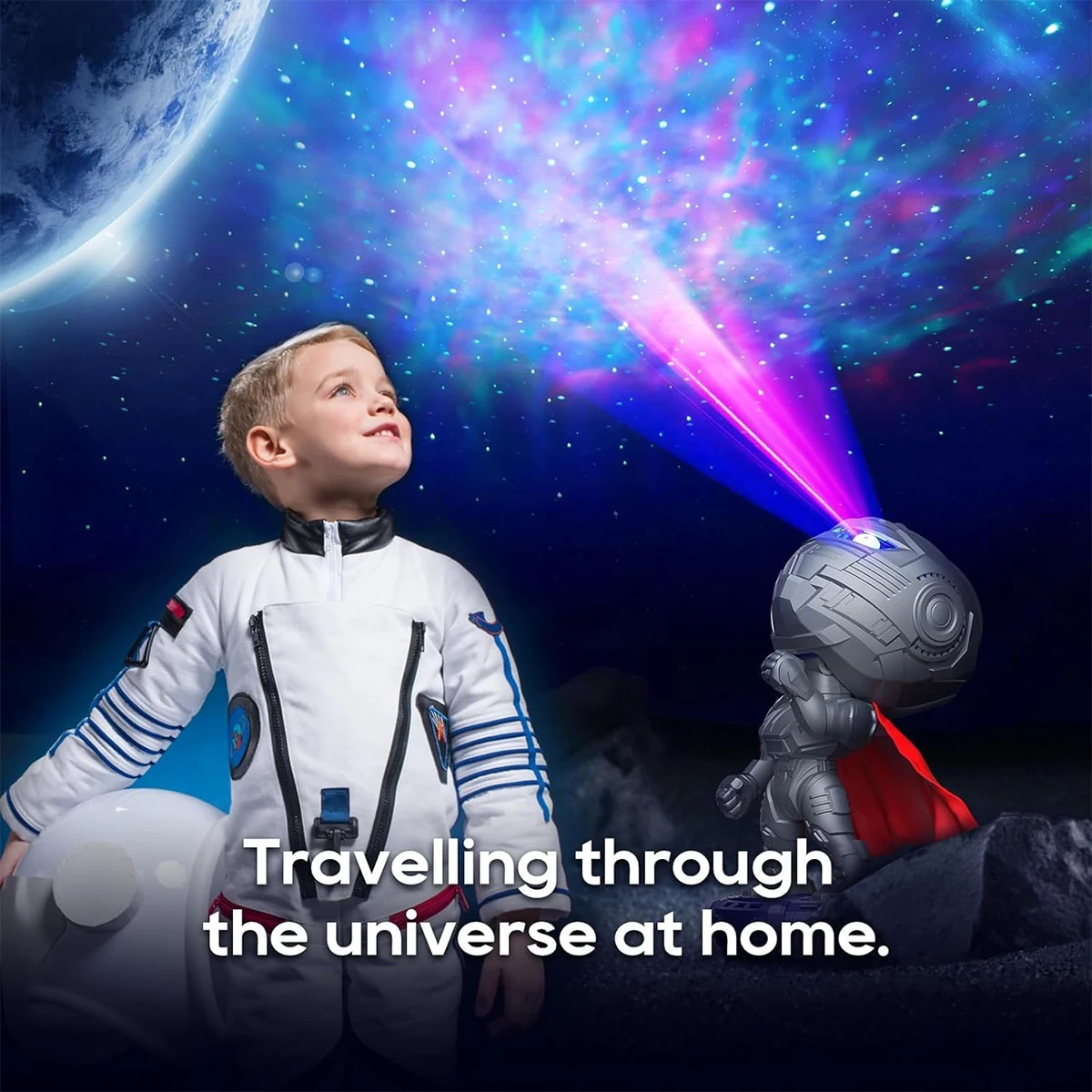 Mech Warrior Galaxy Proiettore Proiettore stellare Luce notturna con nebulosa con timer Camera da letto e proiettore di luce galassia da soffitto