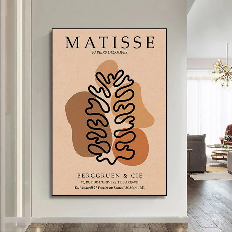 Matisse Retro Kraft Paper Poster Kraft Paper Sticker DIY Room Bar Cafe Wall Decor