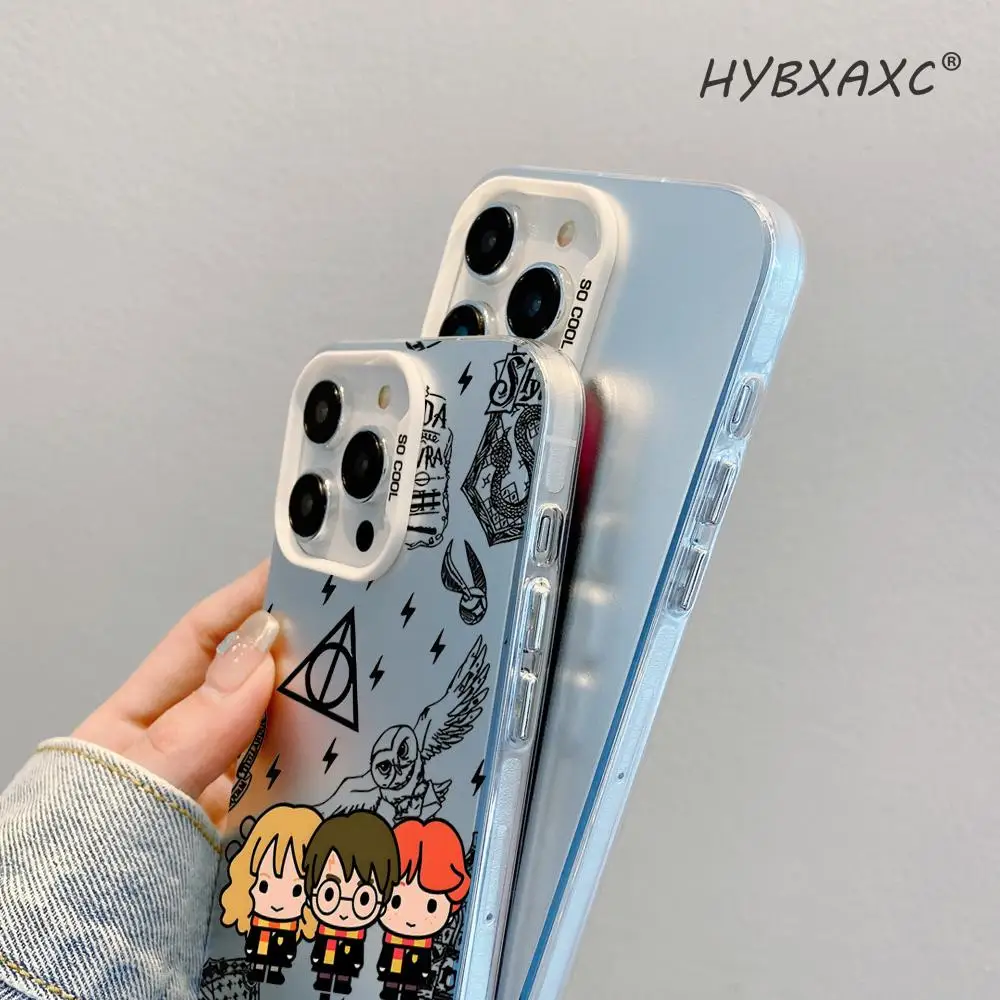 حافظة هاتف جميلة على شكل عصا هاريز IMD لهاتف آيفون 16 15 14 13 Pro Plus ProMAX مناسبة لهاتف سامسونج جالاكسي S24 23 22 فضي فضي