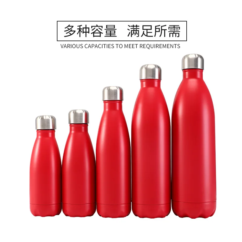 Coke Bottle Thermos cup 304 stainless steel bowling ball sports kettle Portable large capacity water cup straight drink cup