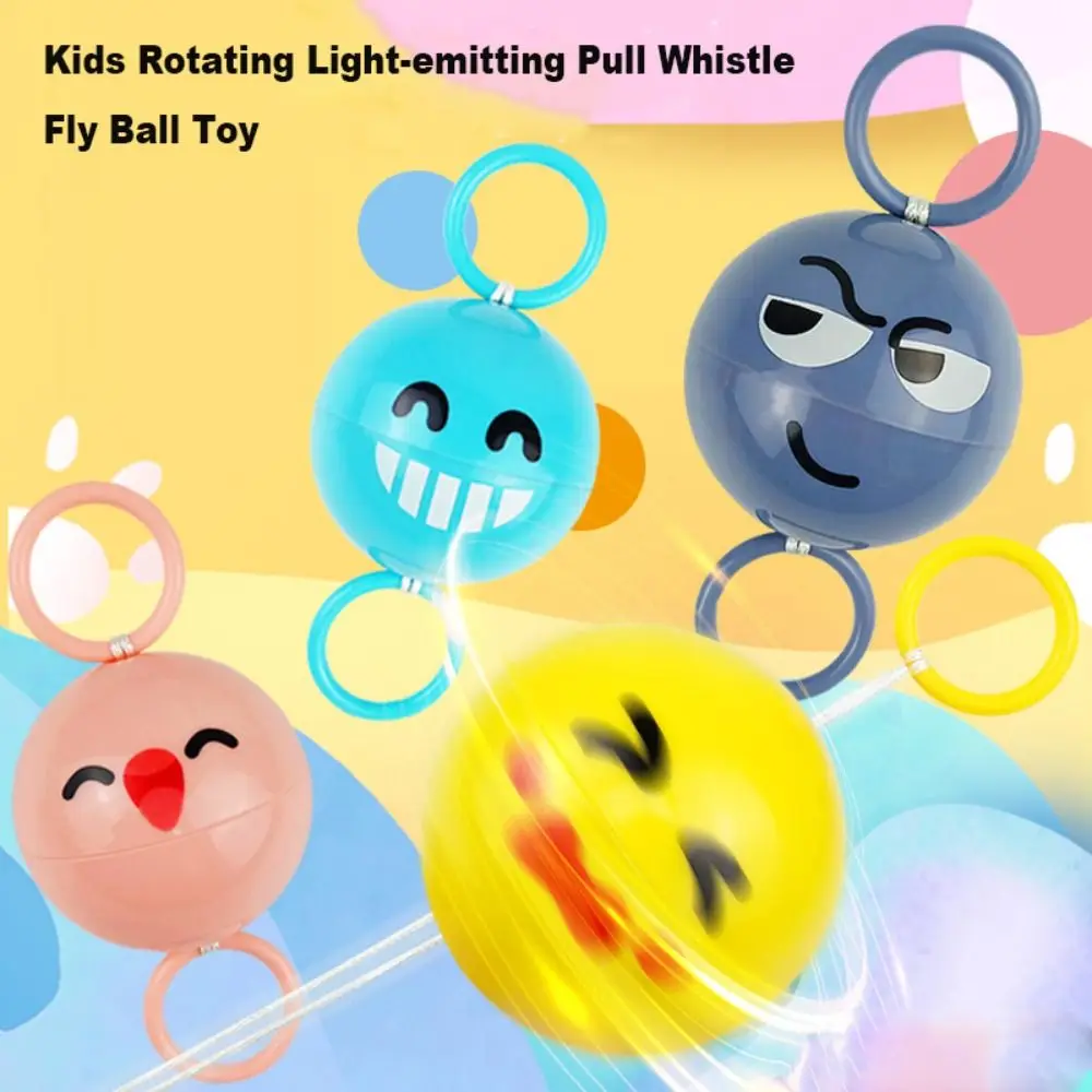 New Novelty Kids Rotating Light-emitting Ball Glowing Hand Eye Coordination Fly Ball Toy Creative 6 Styles Pull Whistle Kid Gift