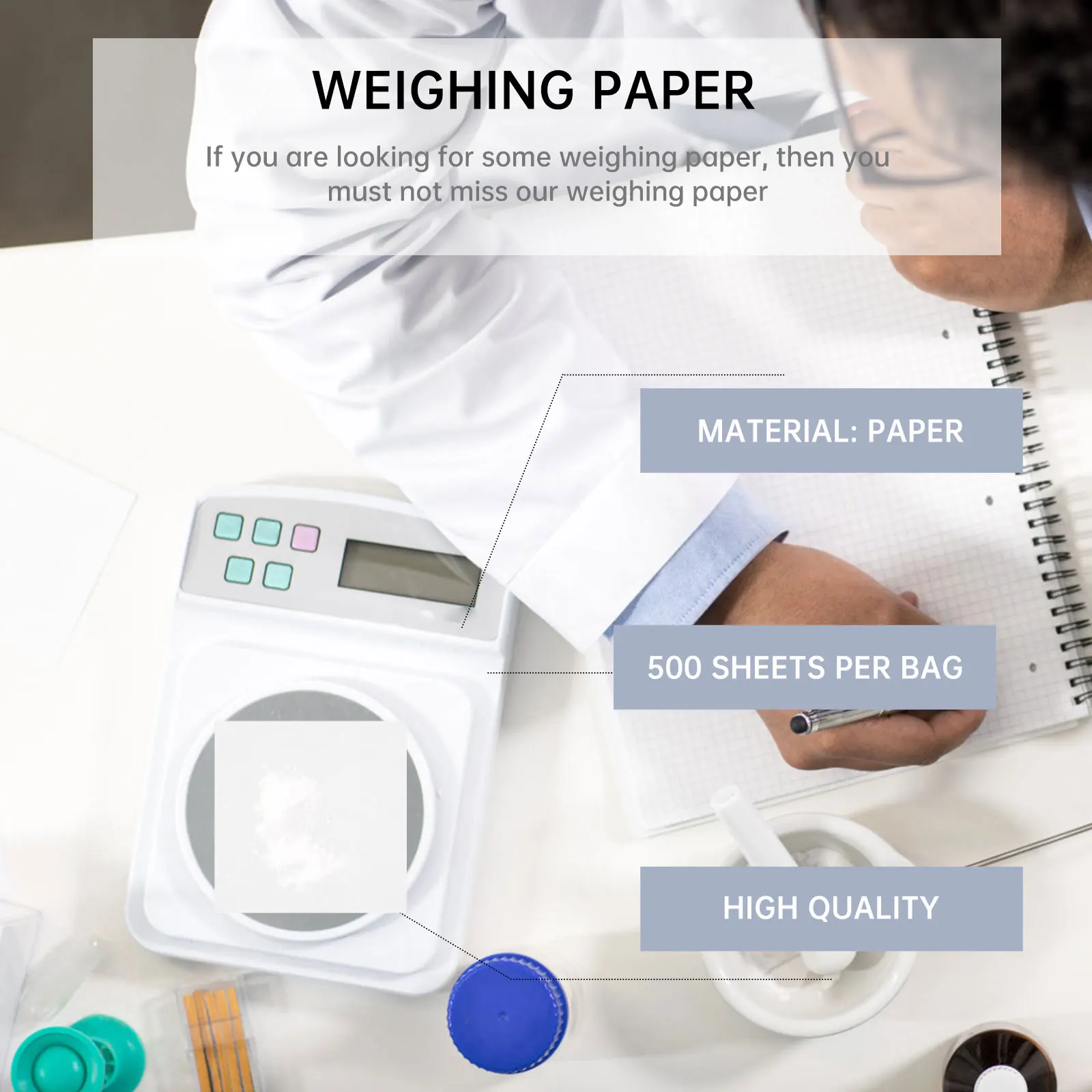 

5 Bags Weighing Paper Moisture-resistant Pad Smooth Laboratory Sample Balance Pan