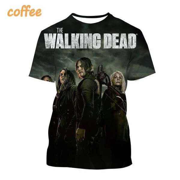 Classic Horror TV The Walking Dead T-shirts 3D Daryl Dixon Print Unisex Streetwear Summer New Men Women Short Sleeve Tee Y2k Top - view 3