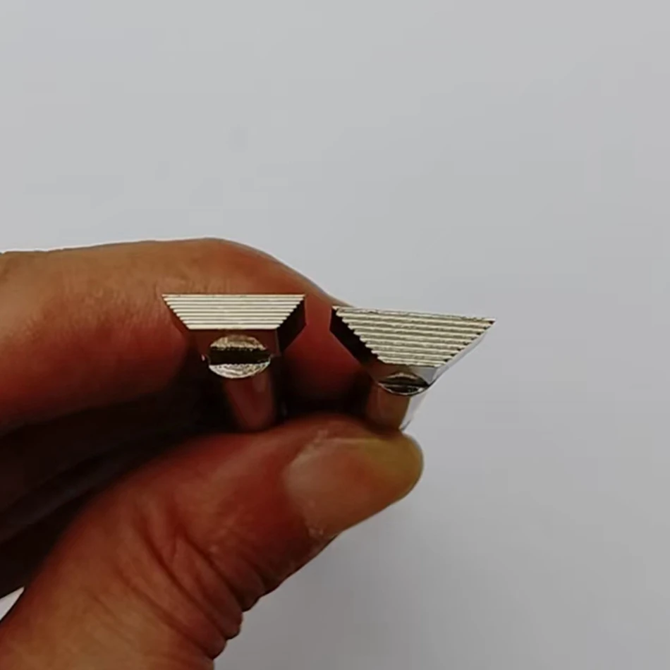 Precision steel engraving tool for leather craftsmanship, embossing tool with trapezoidal cross-pattern decorative design