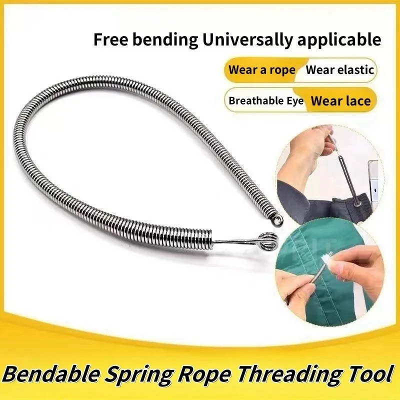 DIY-Werkzeugset: Elastisches Kordelzugband, biegsamer Federzugband-Einfädler, flexibler Kordelzugclip, Nähzubehör